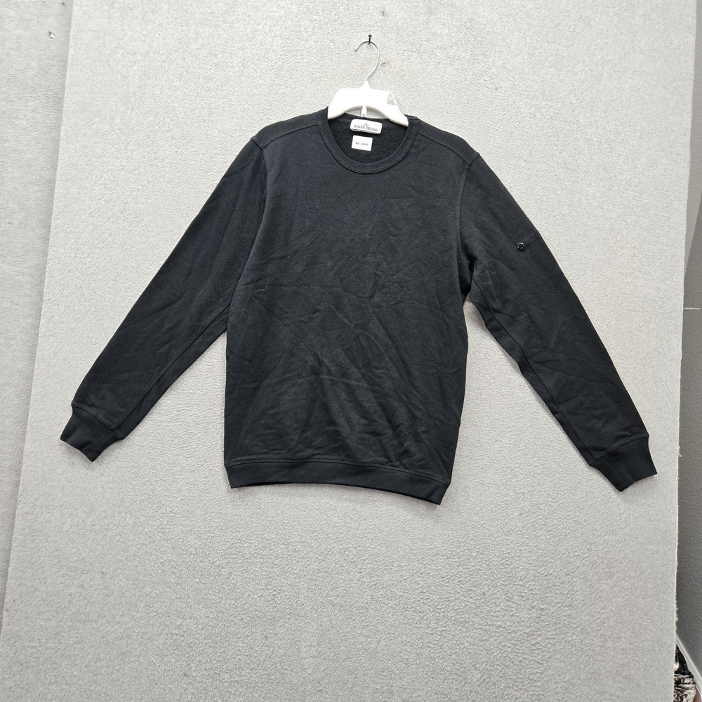Stone Island Men Sweatshirt M Black Fleece Logo Pullover